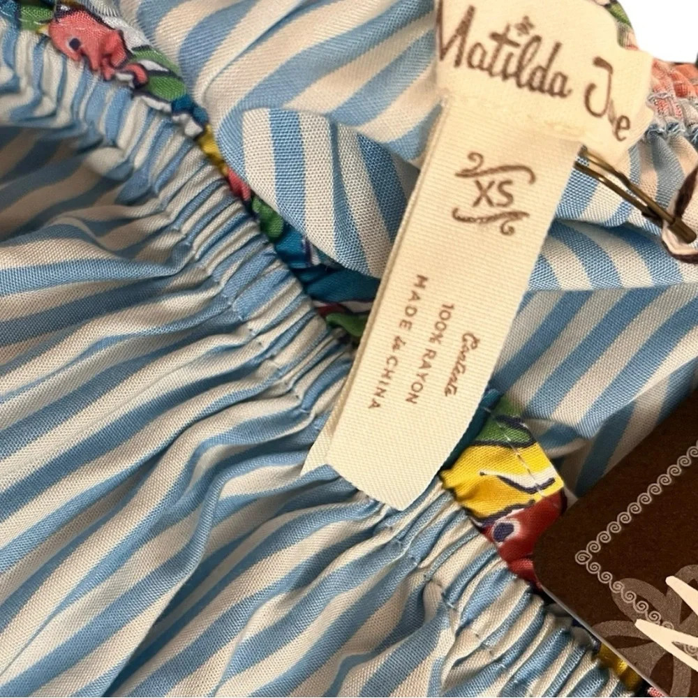MATILDA JANE On My Mind Women's Short Sleeve Loose Fit Striped Top Medium | NWT - Picture 6 of 7